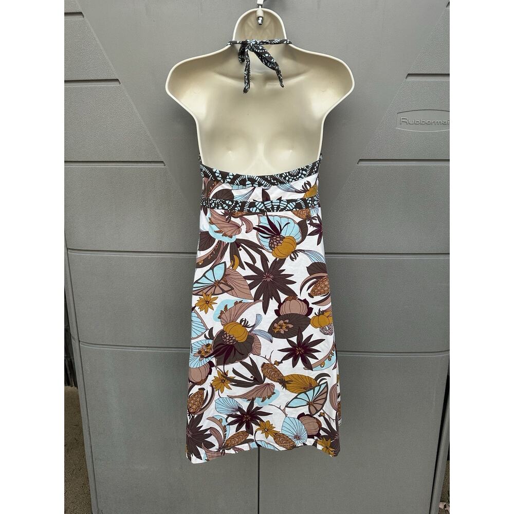 Patagonia Iliana Halter Dress Athletic Beach Resort Floral shelf bra Sz M - Picture 7 of 10